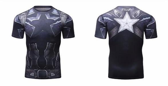 Infinity War CAPTAIN AMERICA Short Sleeve Compression Shirt for Men