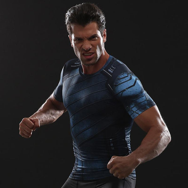 Infinity War WINTER SOLDIER Short Sleeve Compression Shirt for Men