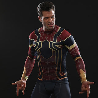 Inifinity War SPIDERMAN Long Sleeve Compression Shirt for Men