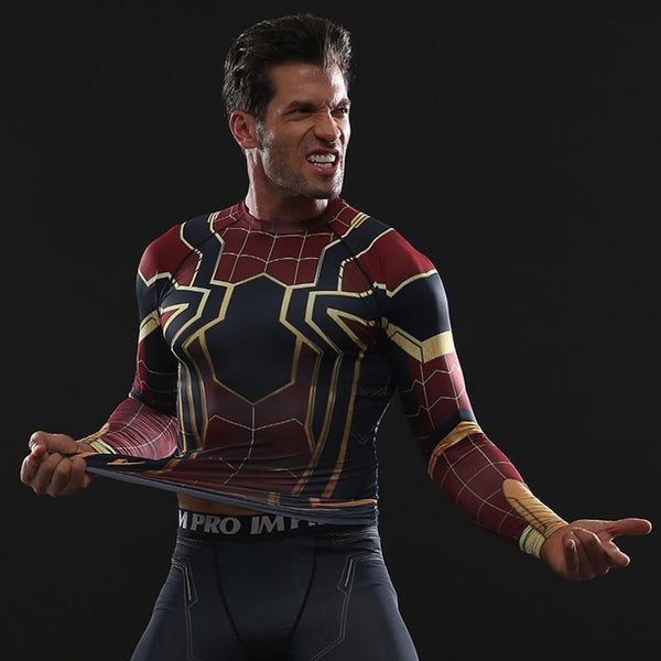 Infinity War SPIDERMAN Long Sleeve Compression Shirt for Men