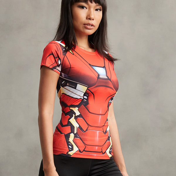 IRON MAN Compression Shirt for Women (Short Sleeve)