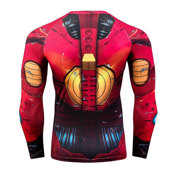 IRON MAN Long Sleeve Compression Shirt for Men