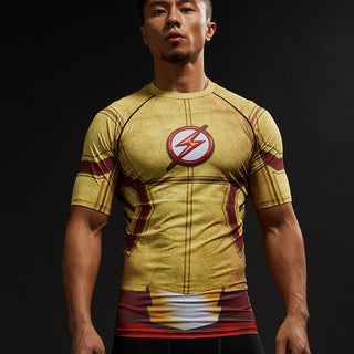 Flash DC The Superhero Athletic Compression Short Sleeves Slim Fit