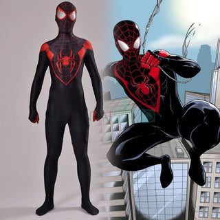 Black Red Spider Man Superhero Compression Shirt Long Sleeve - PKAWAY