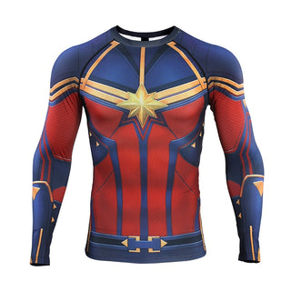 Avengers 4 CAPTAIN MARVEL Long Sleeve Compression Shirt