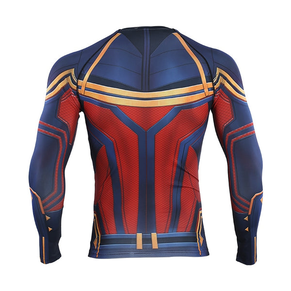 Avengers 4 CAPTAIN MARVEL Long Sleeve Compression Shirt
