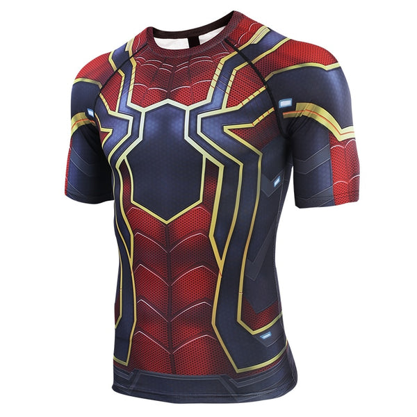 Avengers 4 SPIDERMAN Short  Sleeve Compression Shirt