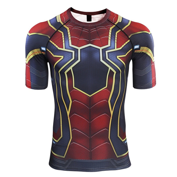 Avengers 4 SPIDERMAN Short  Sleeve Compression Shirt