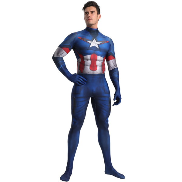 CAPTAIN AMERICA Jumpsuit Costume for Men