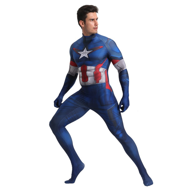 CAPTAIN AMERICA Jumpsuit Costume for Men