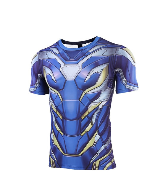 2019 Avengers 4 IRON MAN Short Sleeve Compression Shirt