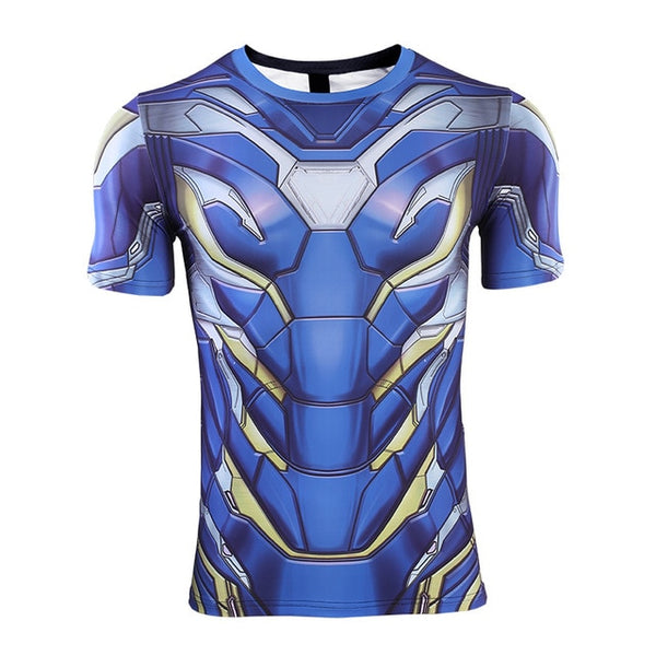 2019 Avengers 4 IRON MAN Short Sleeve Compression Shirt