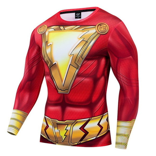 SHAZAM Long Sleeve Compression Shirt for Men