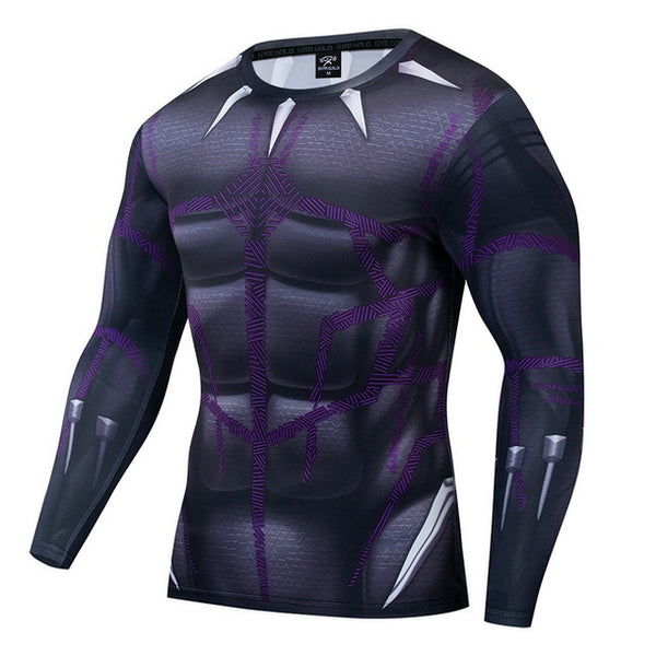 BLACK PANTHER Long Sleeve Compression Shirt for Men