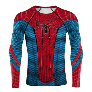 Retro SPIDERMAN Long Sleeve Compression Shirt for Men