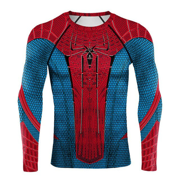 Retro SPIDERMAN Long Sleeve Compression Shirt for Men