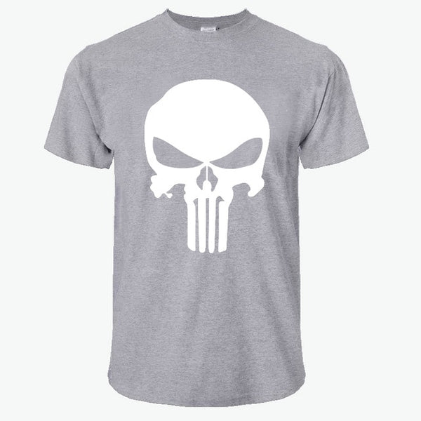 PUNISHER White Skull T-Shirt for Men (15 colors)