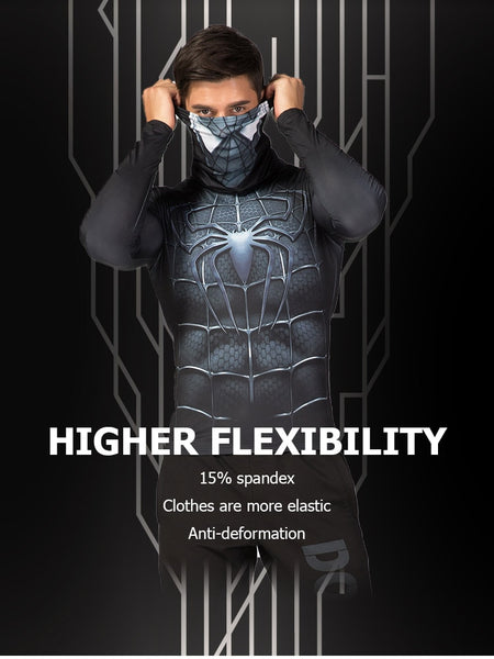 High Collar/Facemask SPIDERMAN Compression Shirt