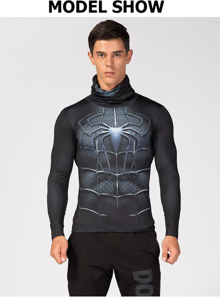 High Collar/Facemask SPIDERMAN Compression Shirt – ME SUPERHERO