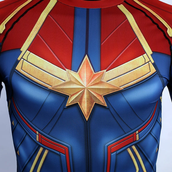 Red CAPTAIN MARVEL Long Sleeve Compression Shirt for Men