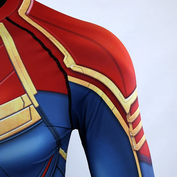 Red CAPTAIN MARVEL Long Sleeve Compression Shirt for Men