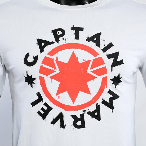 Casual White Captain Marvel T-Shirt for Men