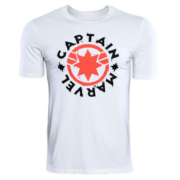 Casual White Captain Marvel T-Shirt for Men
