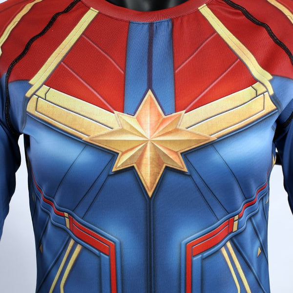 Red CAPTAIN MARVEL Long Sleeve Compression Shirt for Women
