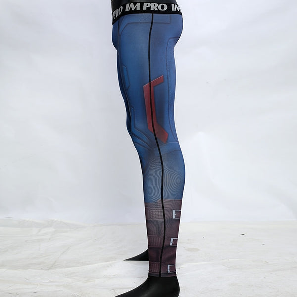 Avengers 4 Endgame CAPTAIN AMERICA Compression Tights for Men