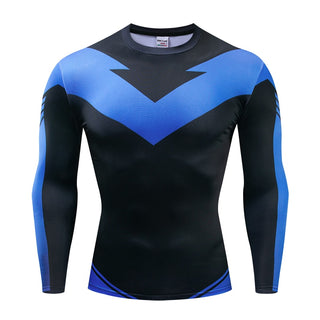 Blue NIGHTWING Long Sleeve Compression Shirt