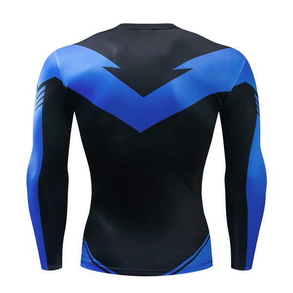 Blue NIGHTWING Long Sleeve Compression Shirt