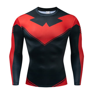 Red NIGHTWING Long Sleeve Compression Shirt
