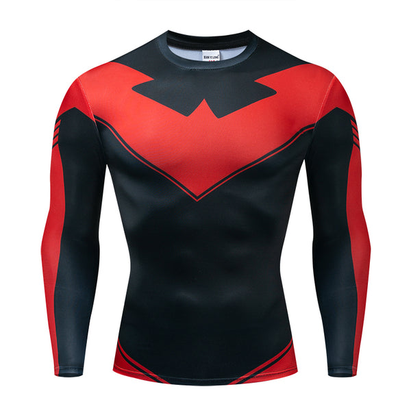 Red NIGHTWING Long Sleeve Compression Shirt