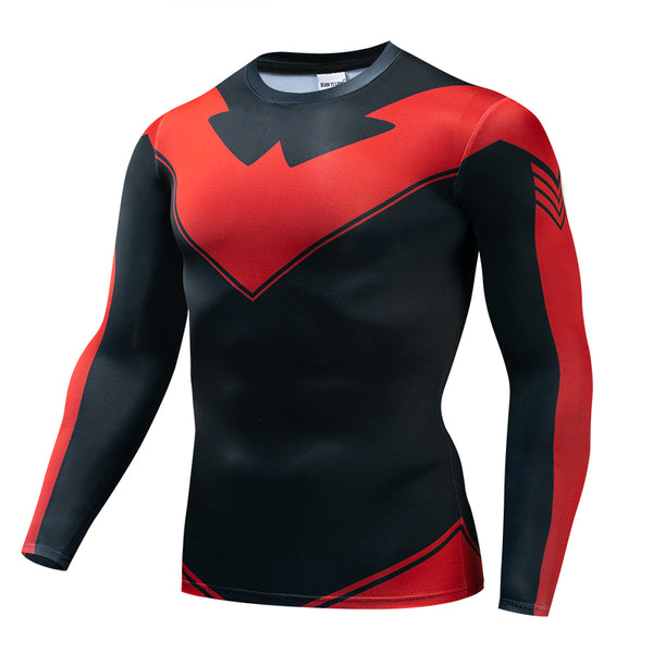 Red NIGHTWING Long Sleeve Compression Shirt