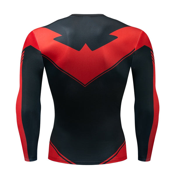 Red NIGHTWING Long Sleeve Compression Shirt