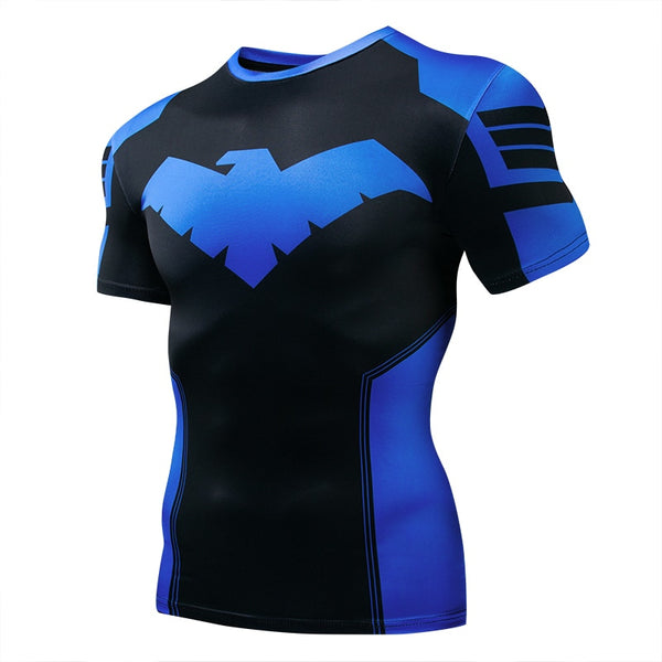 Blue NIGHTWING Short Sleeve Compression Shirt