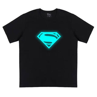 Glow In Dark SUPERMAN Logo Casual T-Shirt