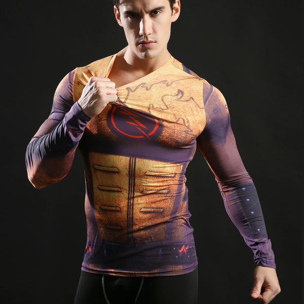 REVERSE FLASH Compression Shirt for Men (Long Sleeve)