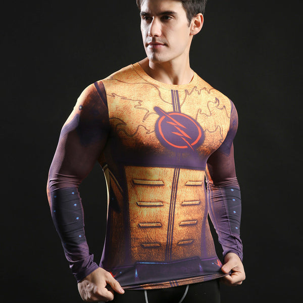 REVERSE FLASH Compression Shirt for Men (Long Sleeve)
