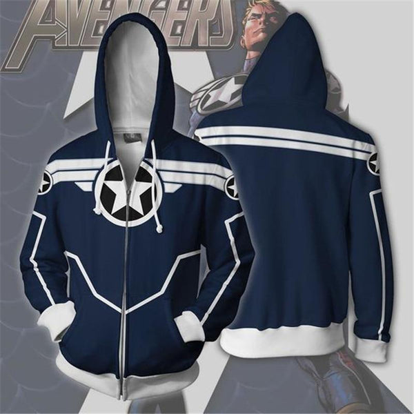 Royal Blue CAPTAIN AMERICA Hoodie Jacket