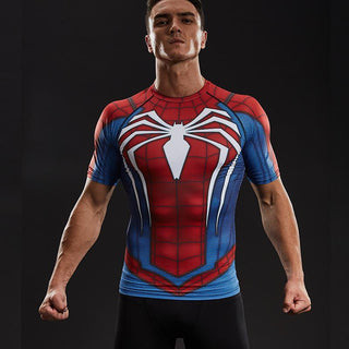 Short Sleeve Spider-Man Compression Shirt