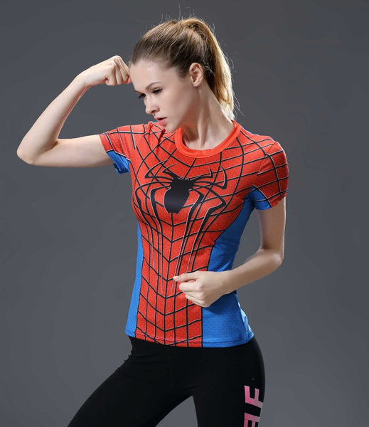 SPIDERMAN Compression Shirt for Women (Short Sleeve)