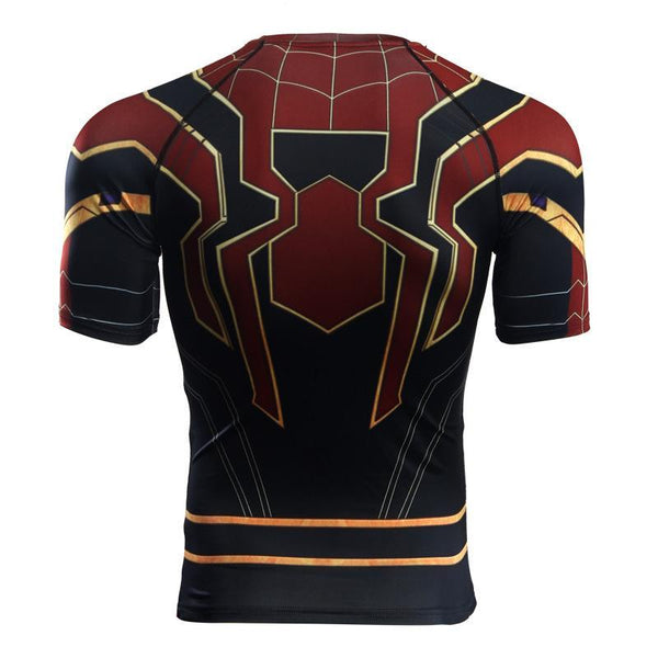 Infinity War SPIDERMAN Short Sleeve Compression Shirt for Men