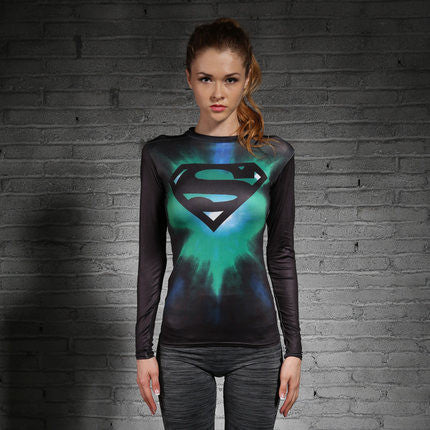 Long Sleeve SUPERGIRL Compression Shirt for Women – ME SUPERHERO