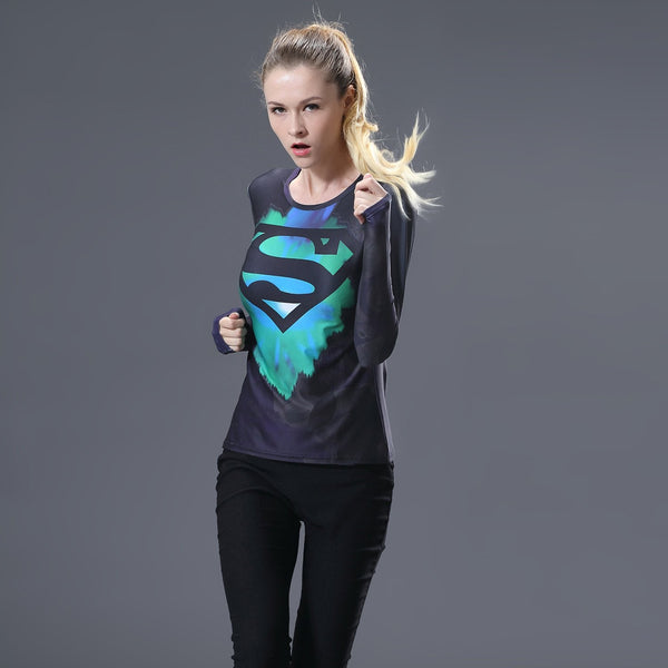 SUPERGIRL Compression Shirt for Women (Long Sleeve)