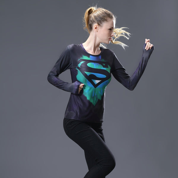 SUPERGIRL Compression Shirt for Women (Long Sleeve)