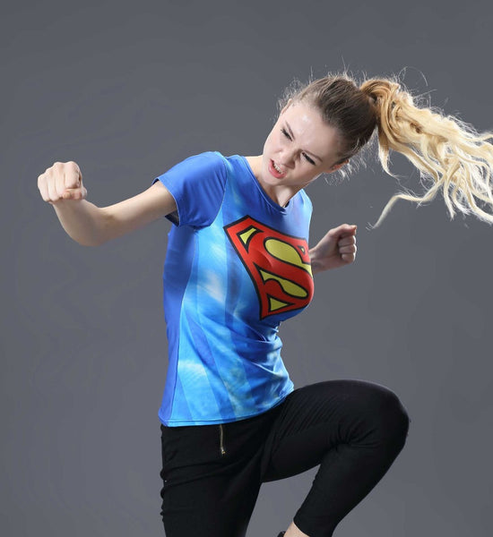 SUPERMAN Compression Shirt for Women (Short Sleeve)