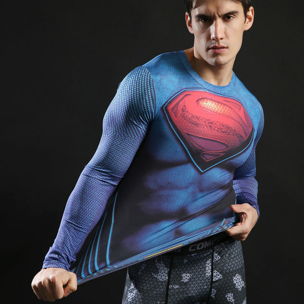 SUPERMAN Compression Shirt for Men (Long Sleeve)