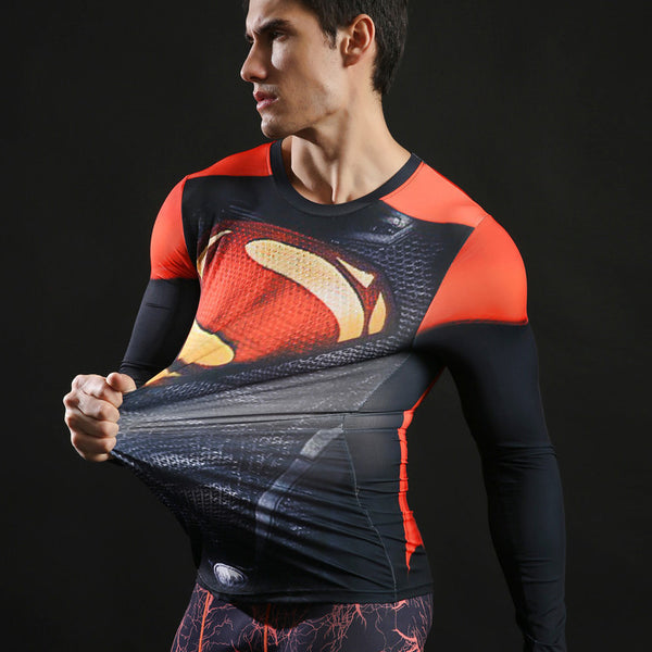 SUPERMAN Compression Shirt for Men (Long Sleeve)