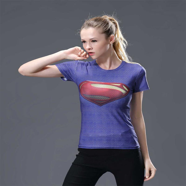 SUPERMAN Compression Shirt for Women (Short Sleeve)